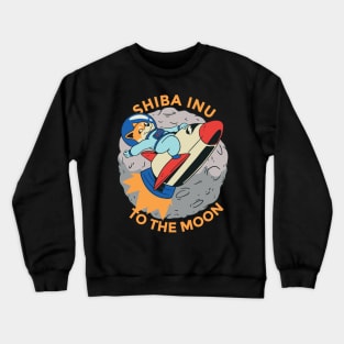 Shiba Inu To The Moon Cryptocurrency Meme Coin Crewneck Sweatshirt